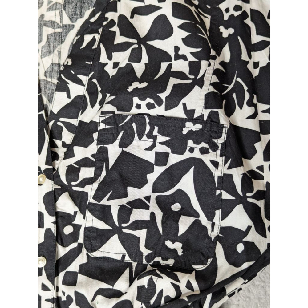 Women's FREE ASSEMBLY Black White Floral Midi Dress L Belt Pockets - Picture 7 of 13